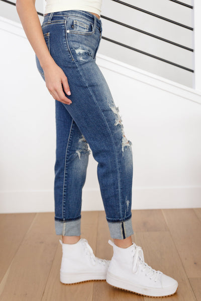 Danny Mid Rise Cuffed Destroy Boyfriend Jeans