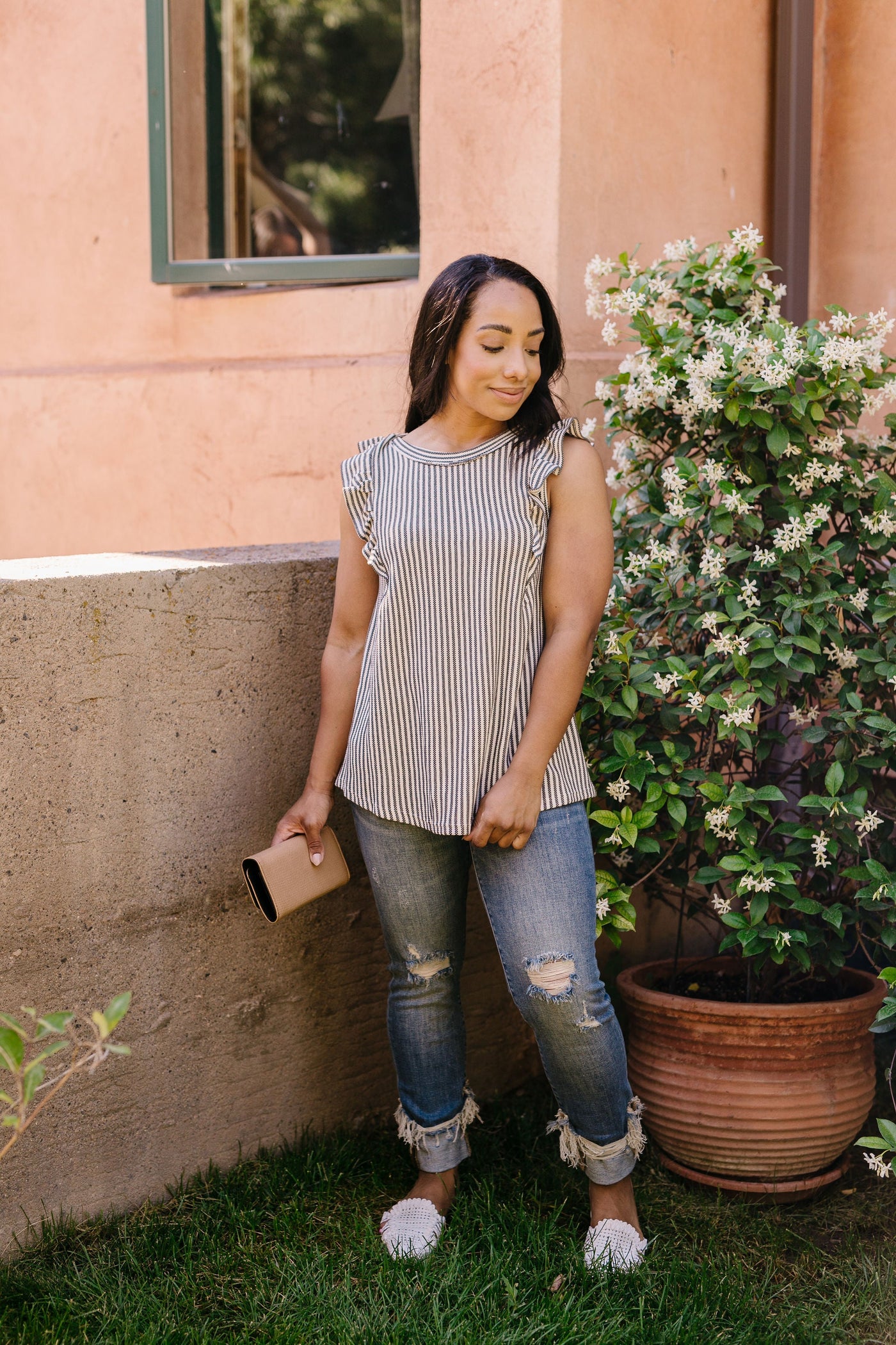 Tessa Textured Stripe Top