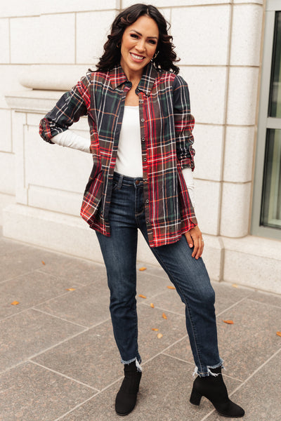 Alana Plaid Button Down Top