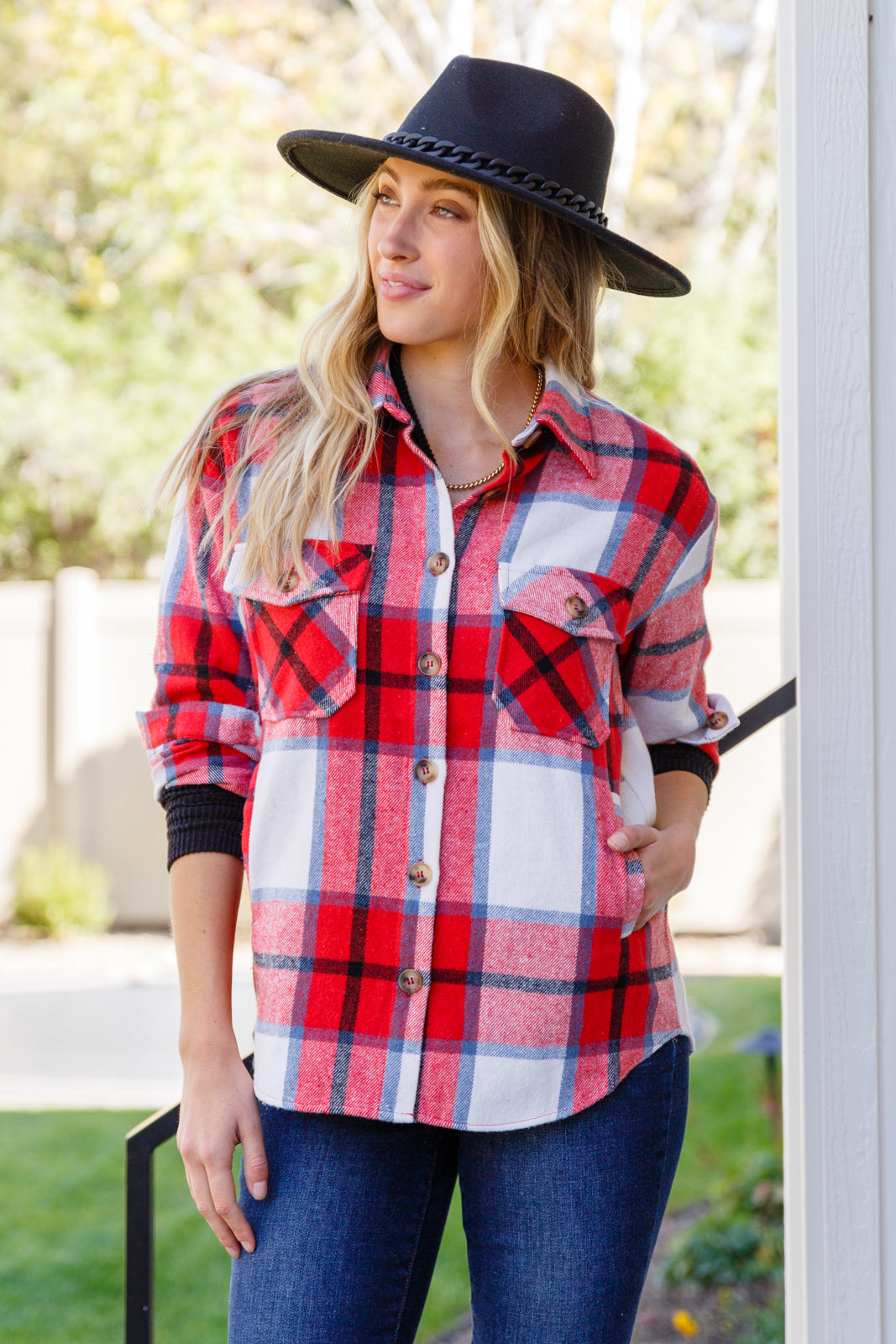 Zaya Black Wide Brim Fedora With Chain Trim