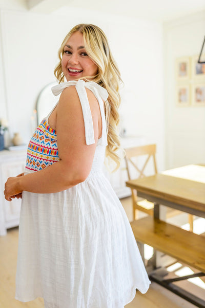 Ain't She Sweet Embroidered Babydoll Dress