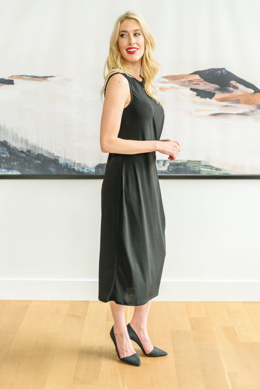 Another New Day Midi Dress in Black