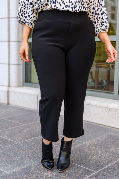 Big Dreams Stretch Pull On Dress Pants In Black