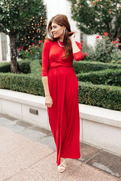 Bri Maxi Dress in Burgundy