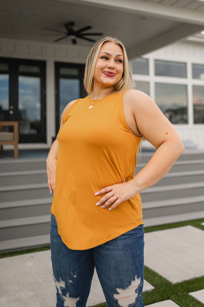 Can't Wait for Spring Hi-Low Sleeveless Top in Mustard