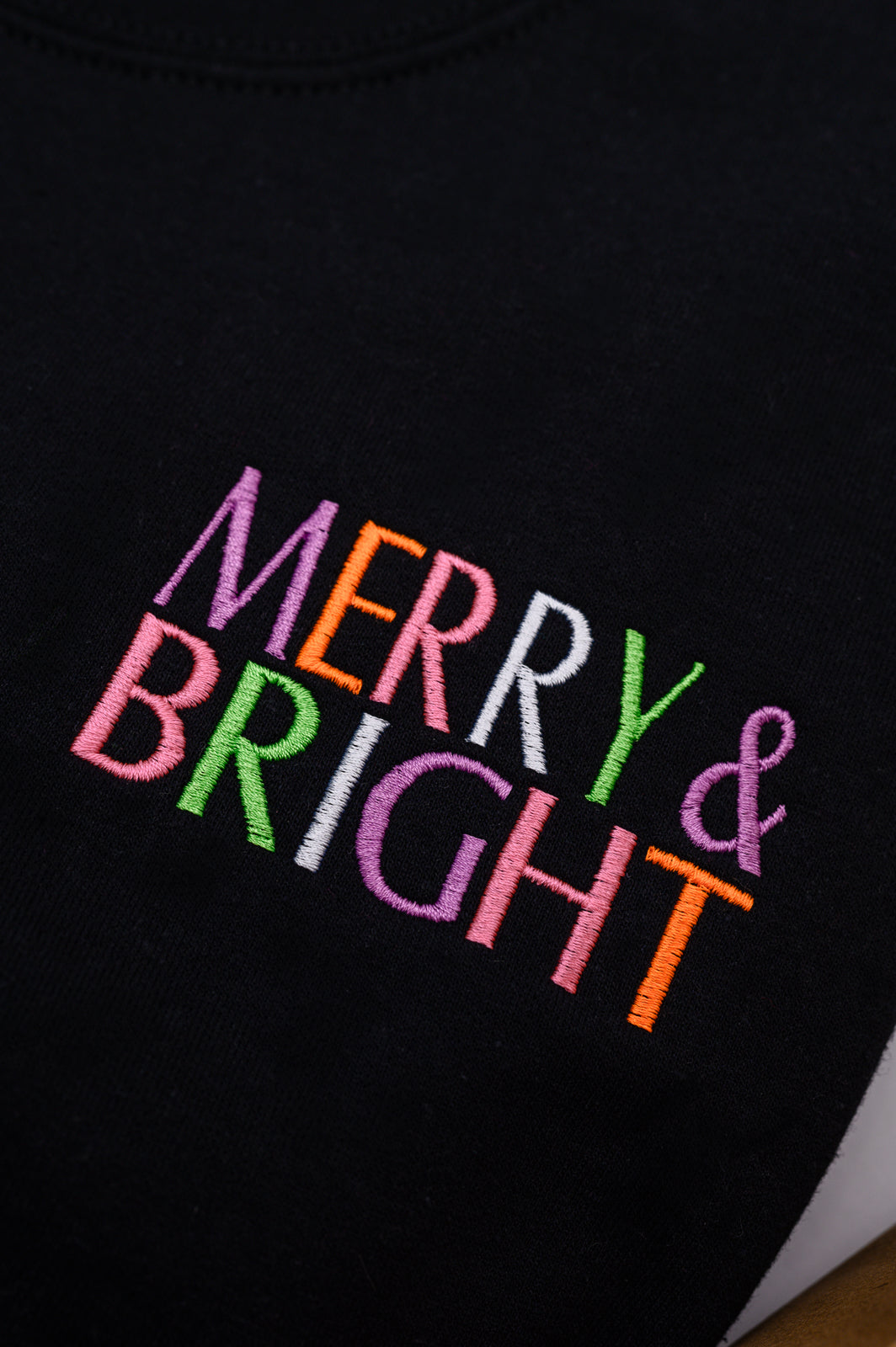 PREORDER: Merry and Bright Embroidered Sweatshirt