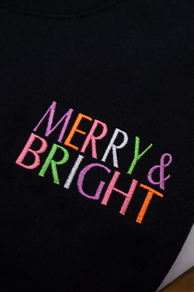 PREORDER: Merry and Bright Embroidered Sweatshirt