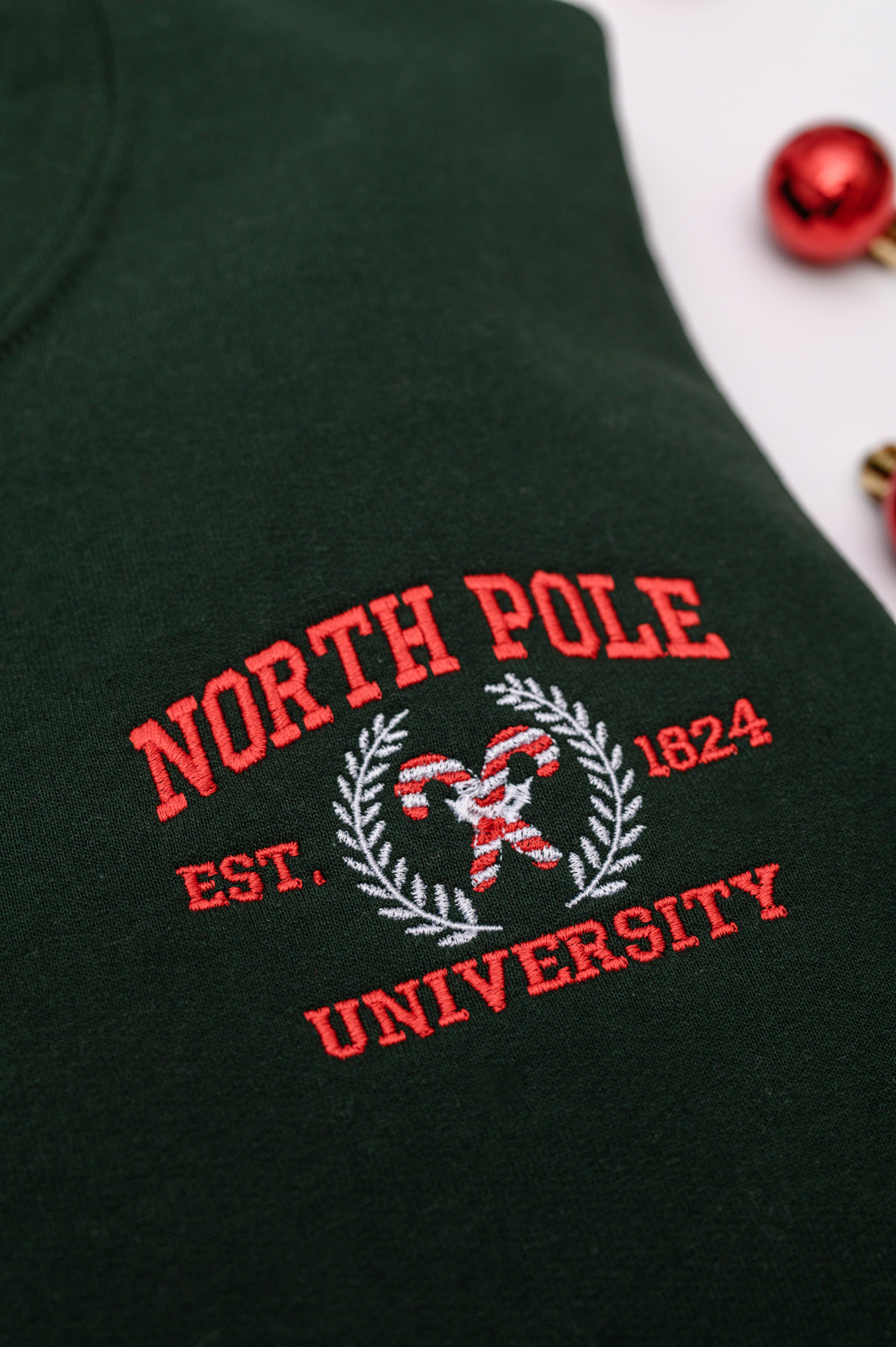 PREORDER: North Pole University Embroidered Sweatshirt