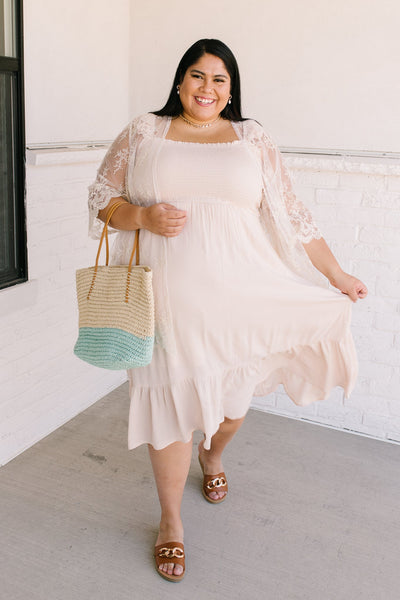 Clear View Dress in Oatmeal