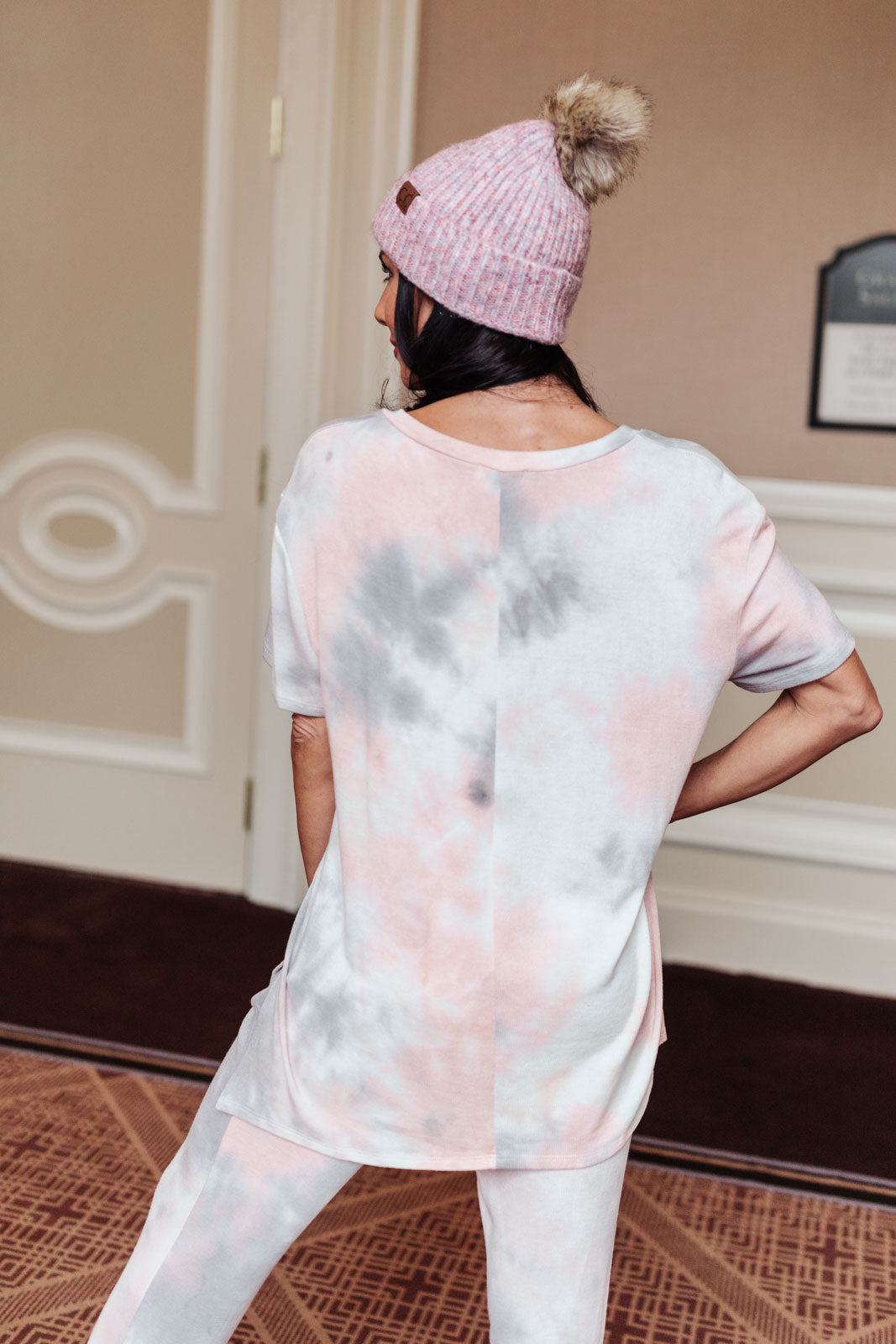 Cloud 9 Tie Dye Top in Peach