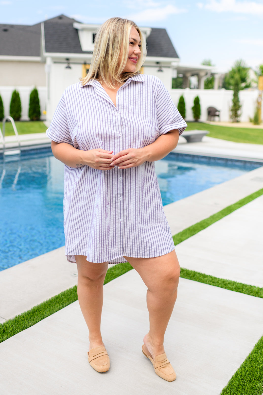 Cornelia Striped Shirt Dress