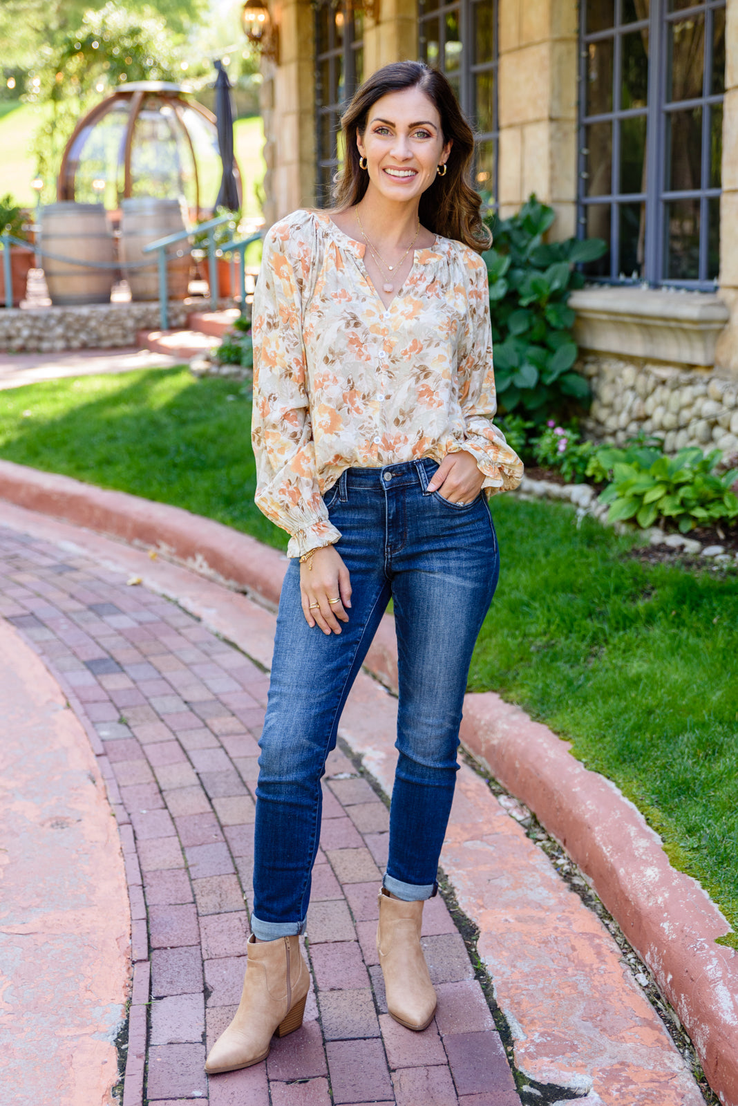 Courtney Floral Button Up Top