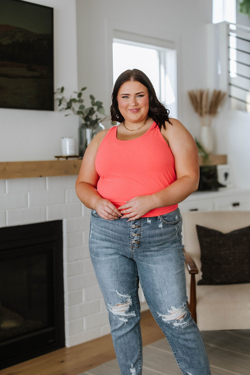 Josie Mid Rise Button Fly Boyfriend Jeans
