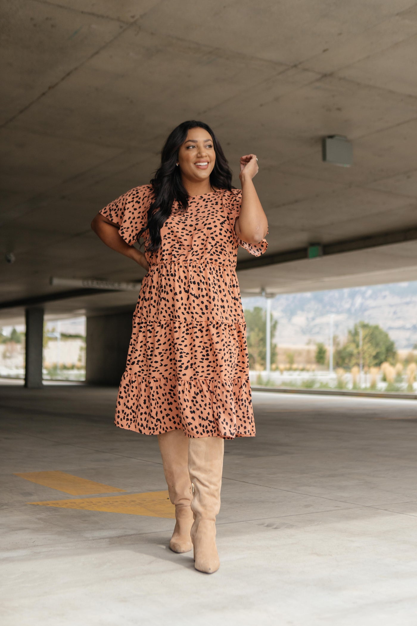 Fall Fancy Tiered Dress In Sunrise