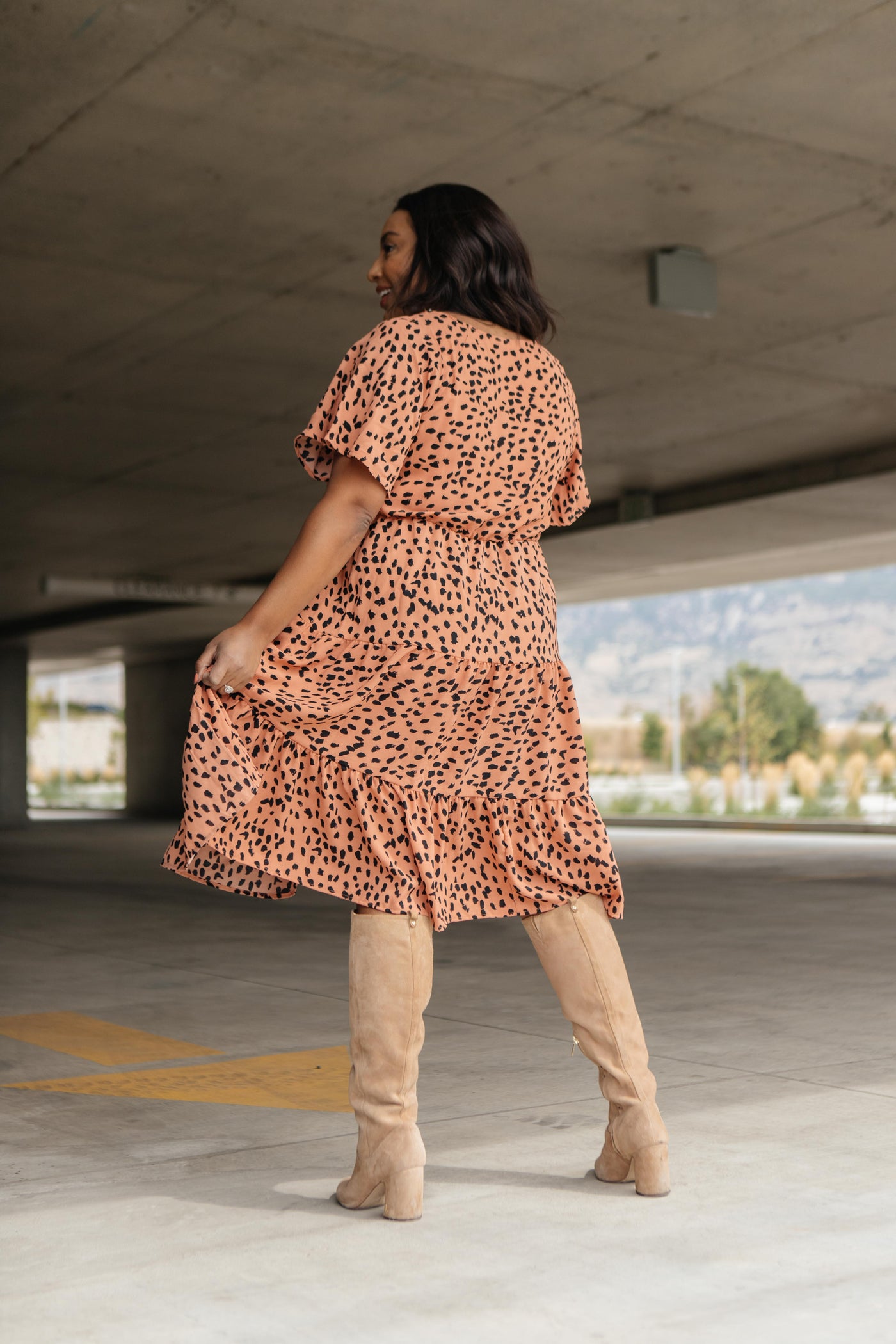 Fall Fancy Tiered Dress In Sunrise