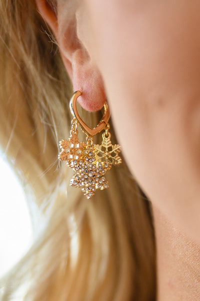 Festive Snowflake Drop Earrings