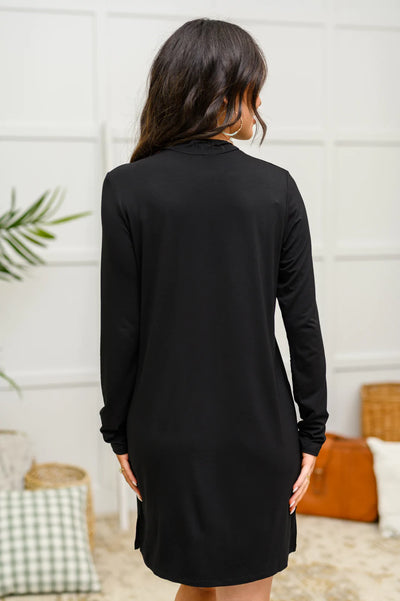 Frankie Mock Neck Dress in Black