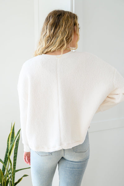 Fuzzy Cuddles Sweater in Off White