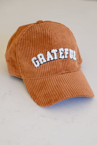 Grateful Corduroy Baseball Cap In Brown