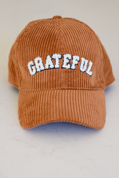 Grateful Corduroy Baseball Cap In Brown