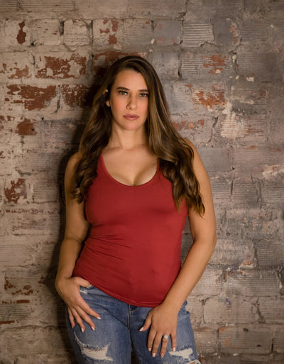 PREORDER: V-Neck Brami Tank in Marsala