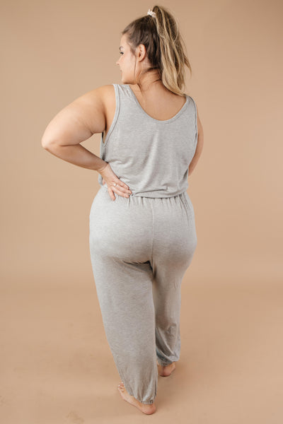 Jump In Jumpsuit In Heather Gray