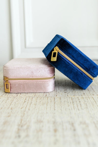 Kept and Carried Velvet Jewelry Box in Pink