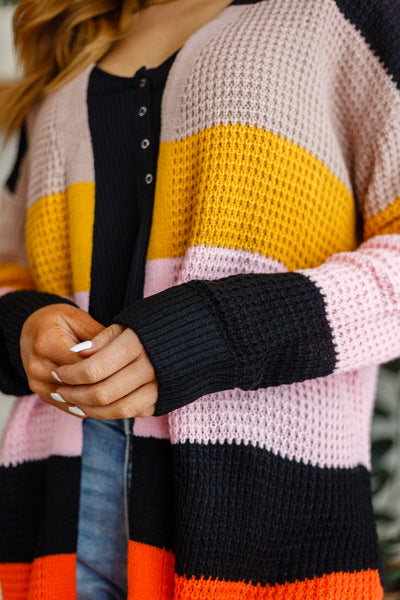 Let Today Be A Good Day Striped Cardigan