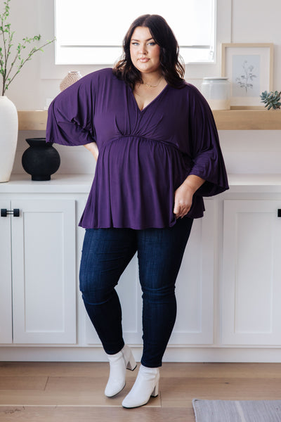 Love On The Line V-Neck Peplum Blouse