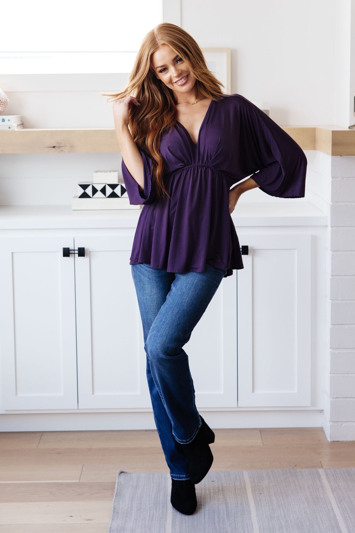 Love On The Line V-Neck Peplum Blouse