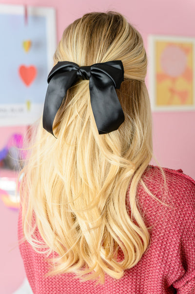 Love Story Satin Bow in Black