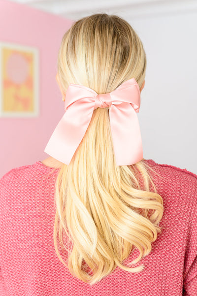 Love Story Satin Bow in Blush