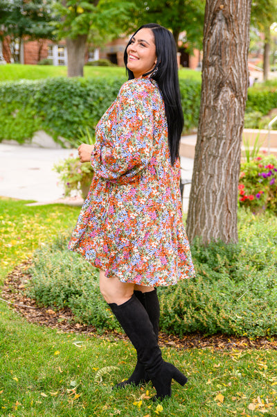 Loving Life Tiered Knee Length Floral Dress