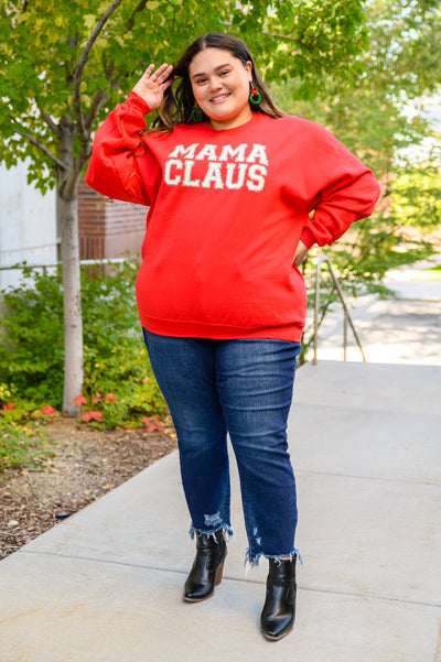 Mama Claus Graphic Sweatshirt in Red