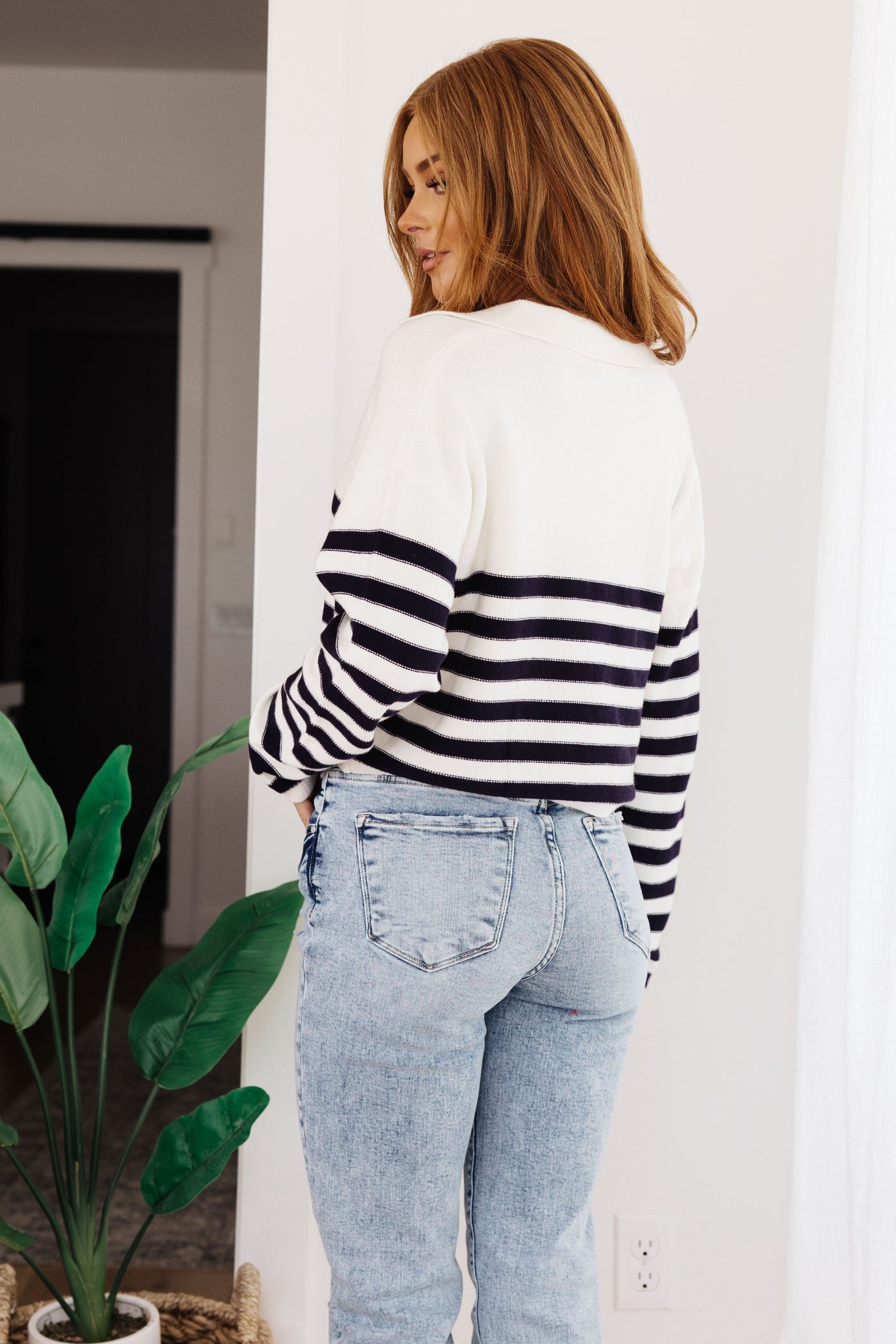 Memorable Moments Striped Sweater in White