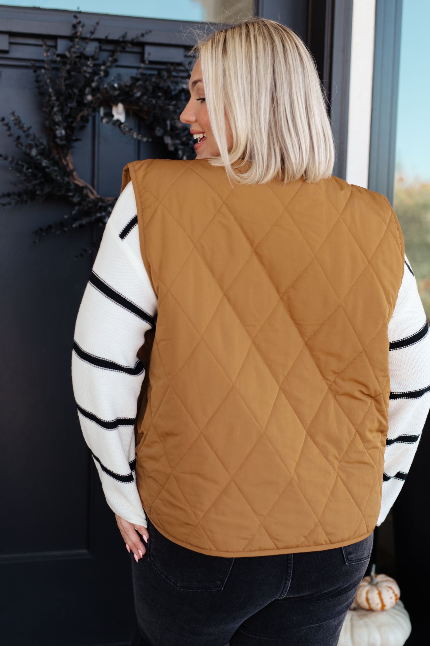 Neither Here Nor There Puffer Vest in Camel