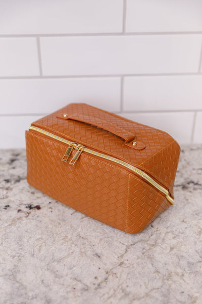 New Dawn Large Capacity Cosmetic Bag in Cognac