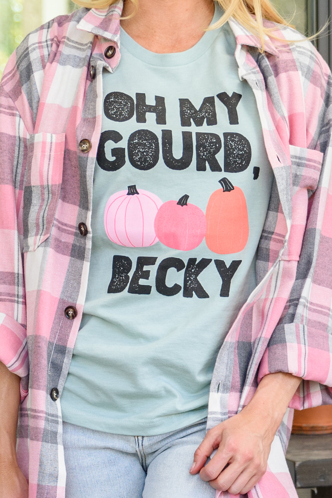 Oh My Gourd Becky! Graphic Tee In Aqua