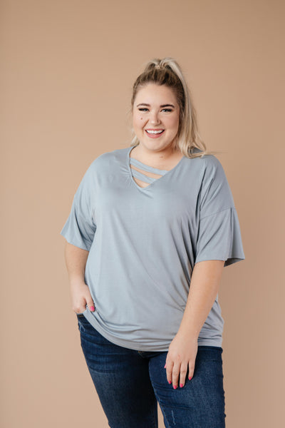 Parallel Universe Top In Dusty Blue