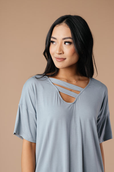 Parallel Universe Top In Dusty Blue