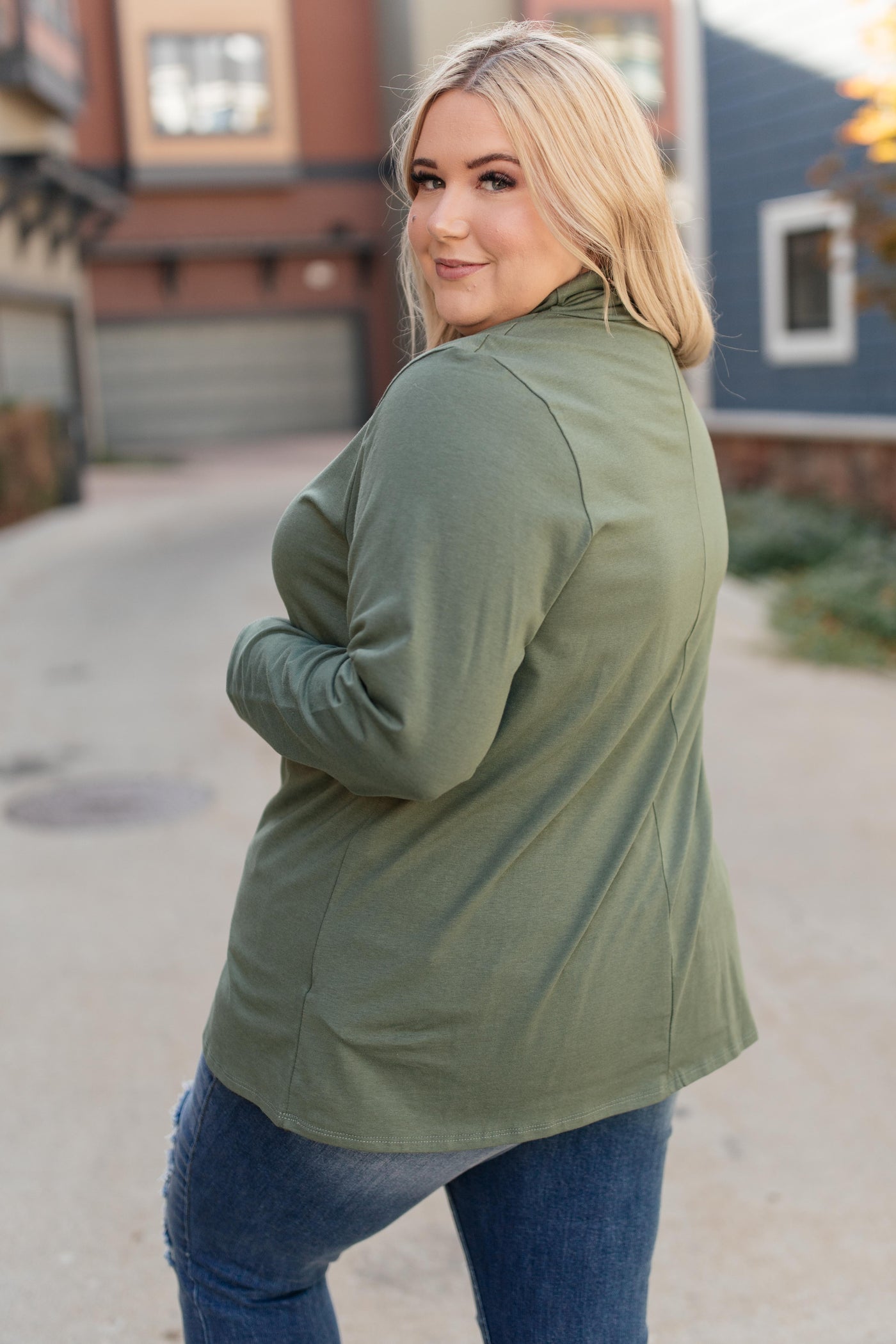 Plain Jane Turtle Neck Top in Cargo