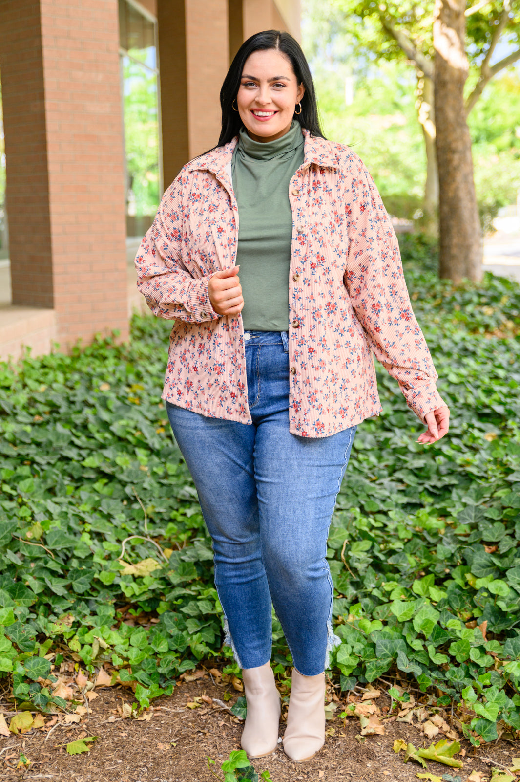 Plain Jane Turtle Neck Top in Cargo