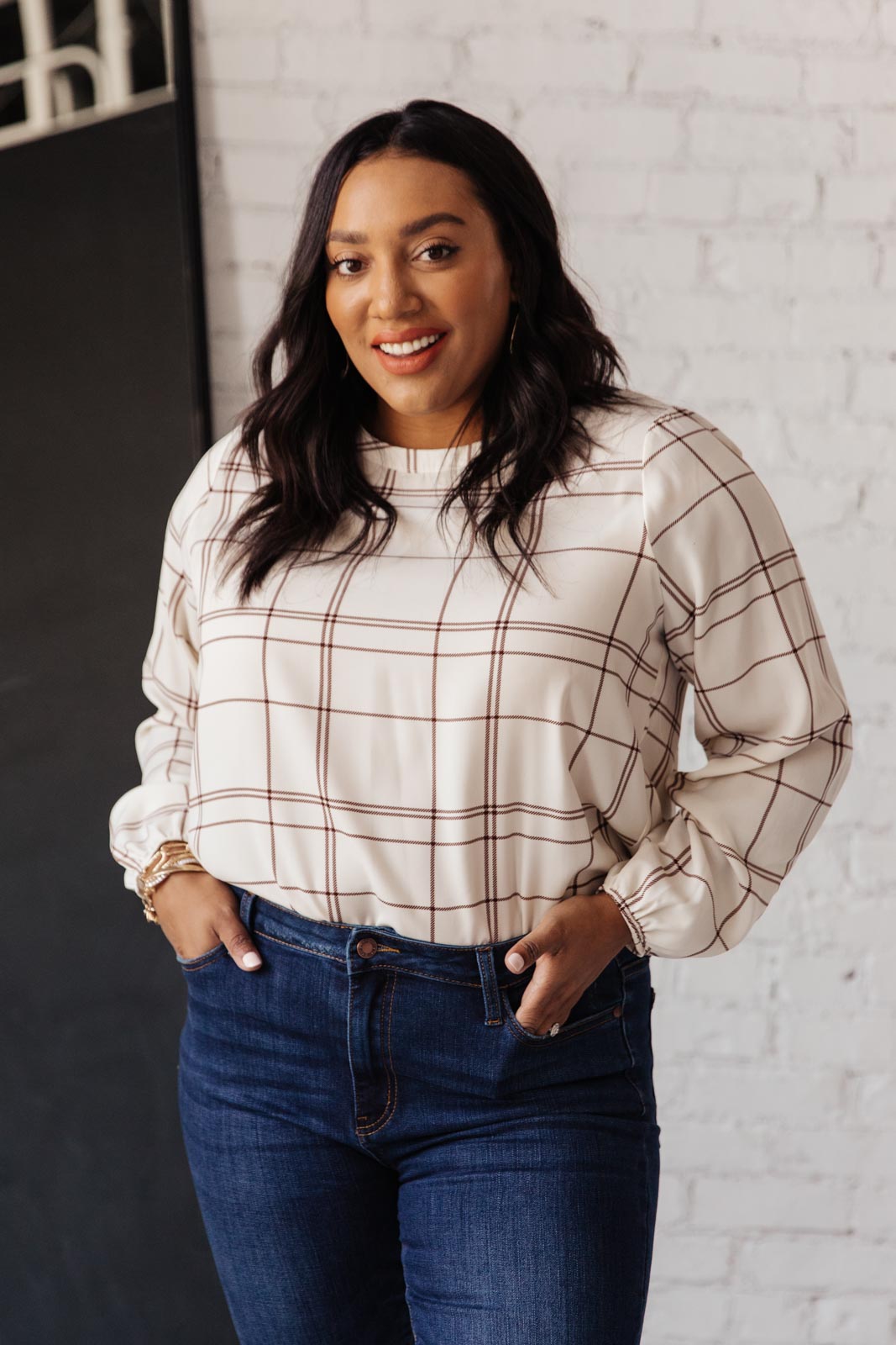 Playing In Plaid Top