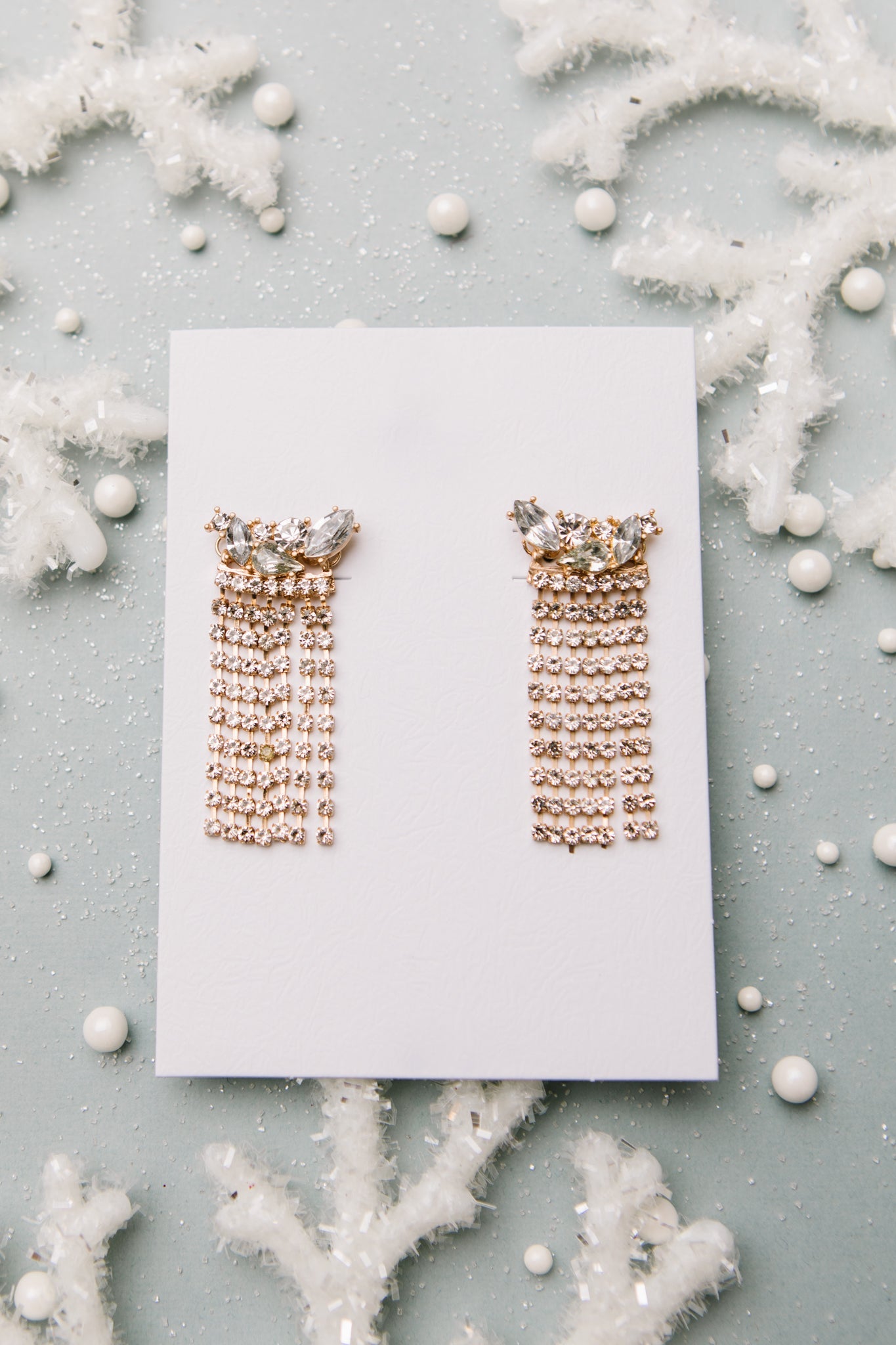 Rhinestone Fringe Earrings