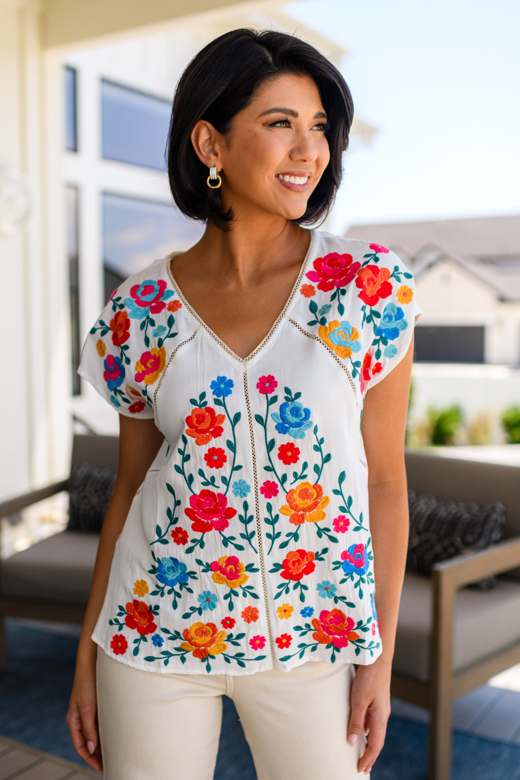 Rose Garden Embroidered Blouse