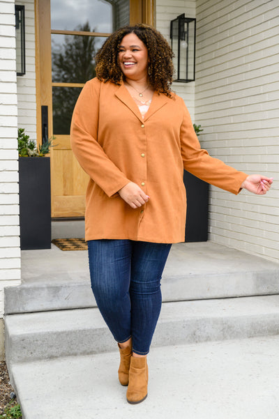 She's On Point Collared Coat In Rust