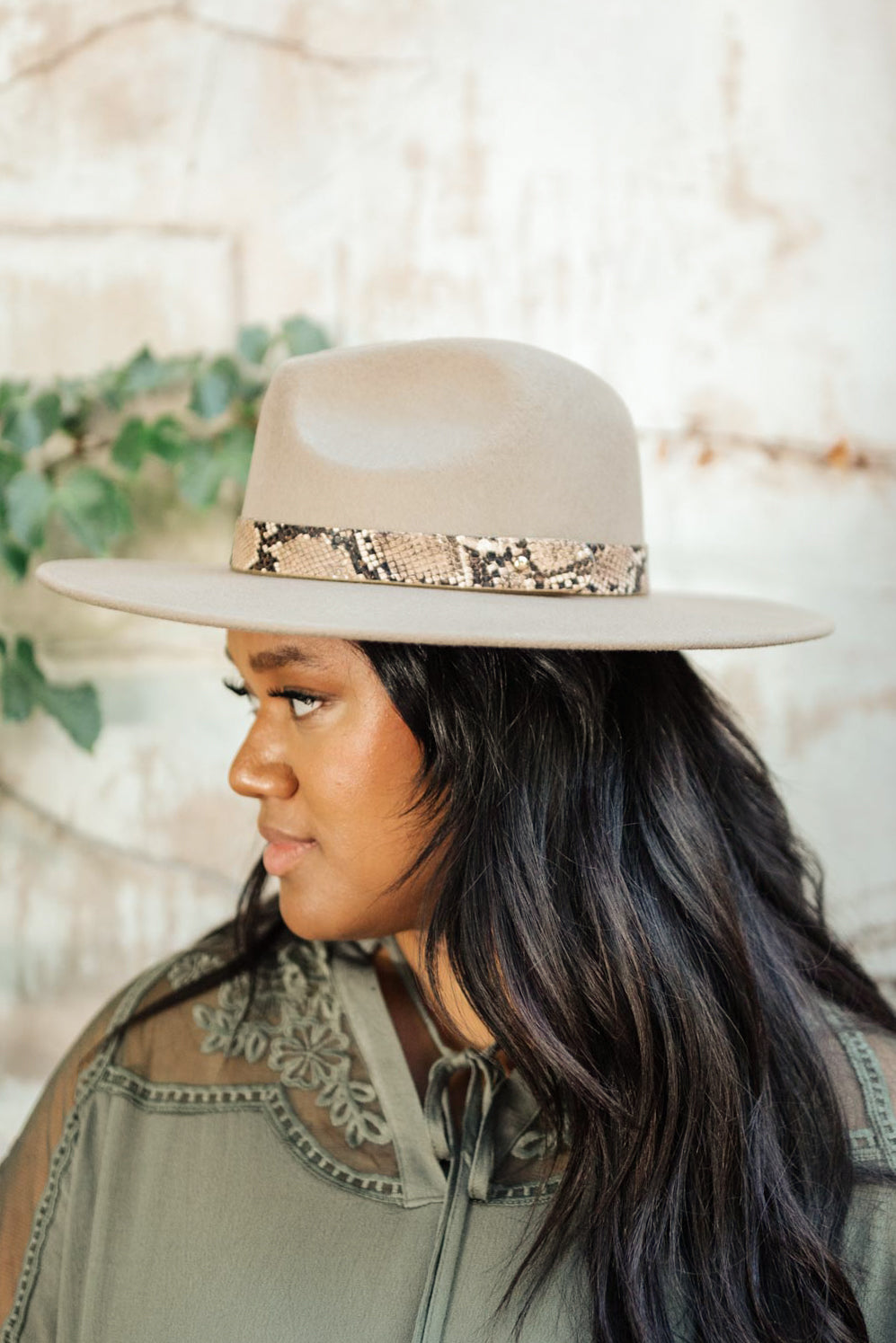 Panama Snakeskin Detail Hat