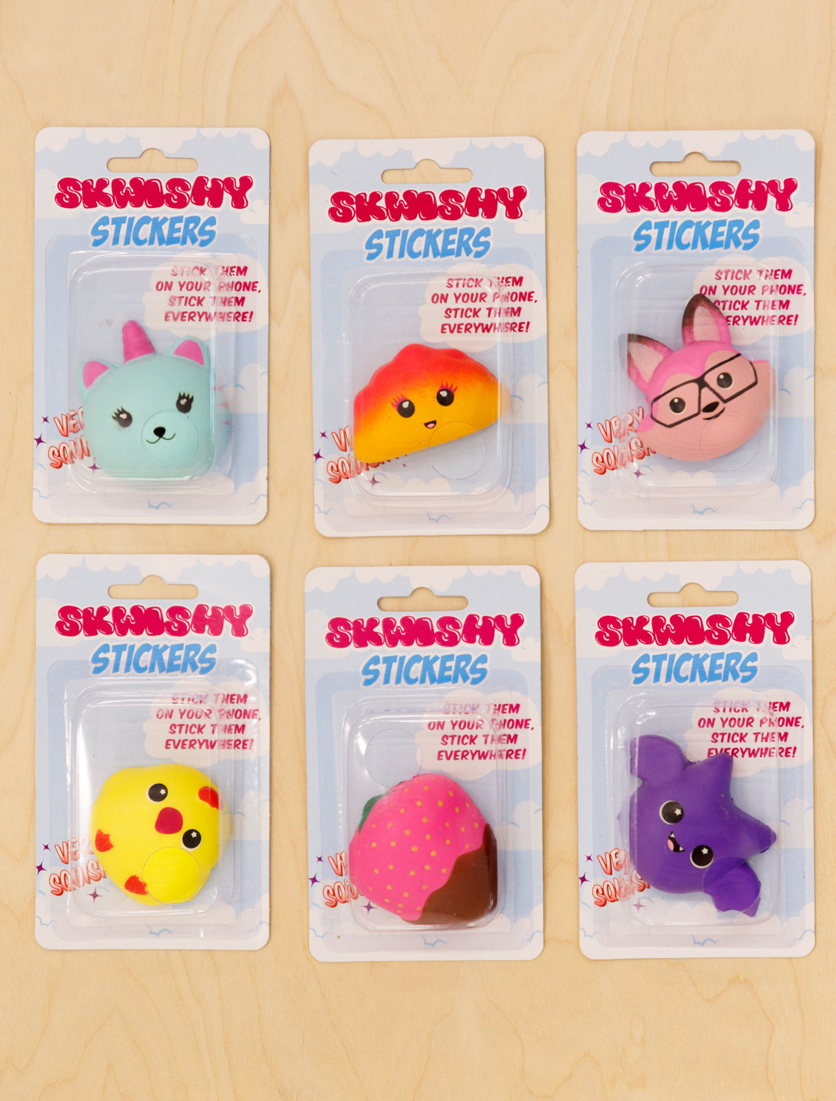 Squishy Stickers in 24 Options