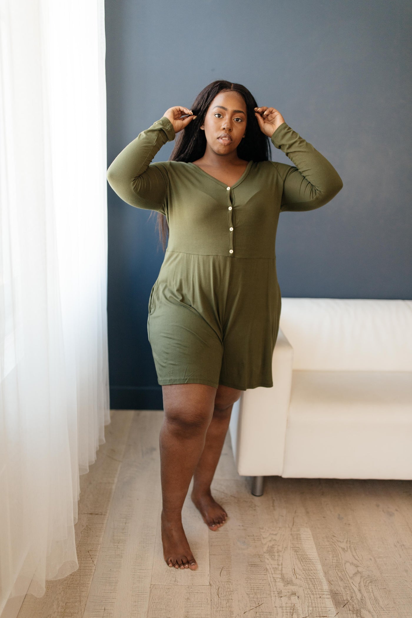 Sweet Dreams Romper in Olive