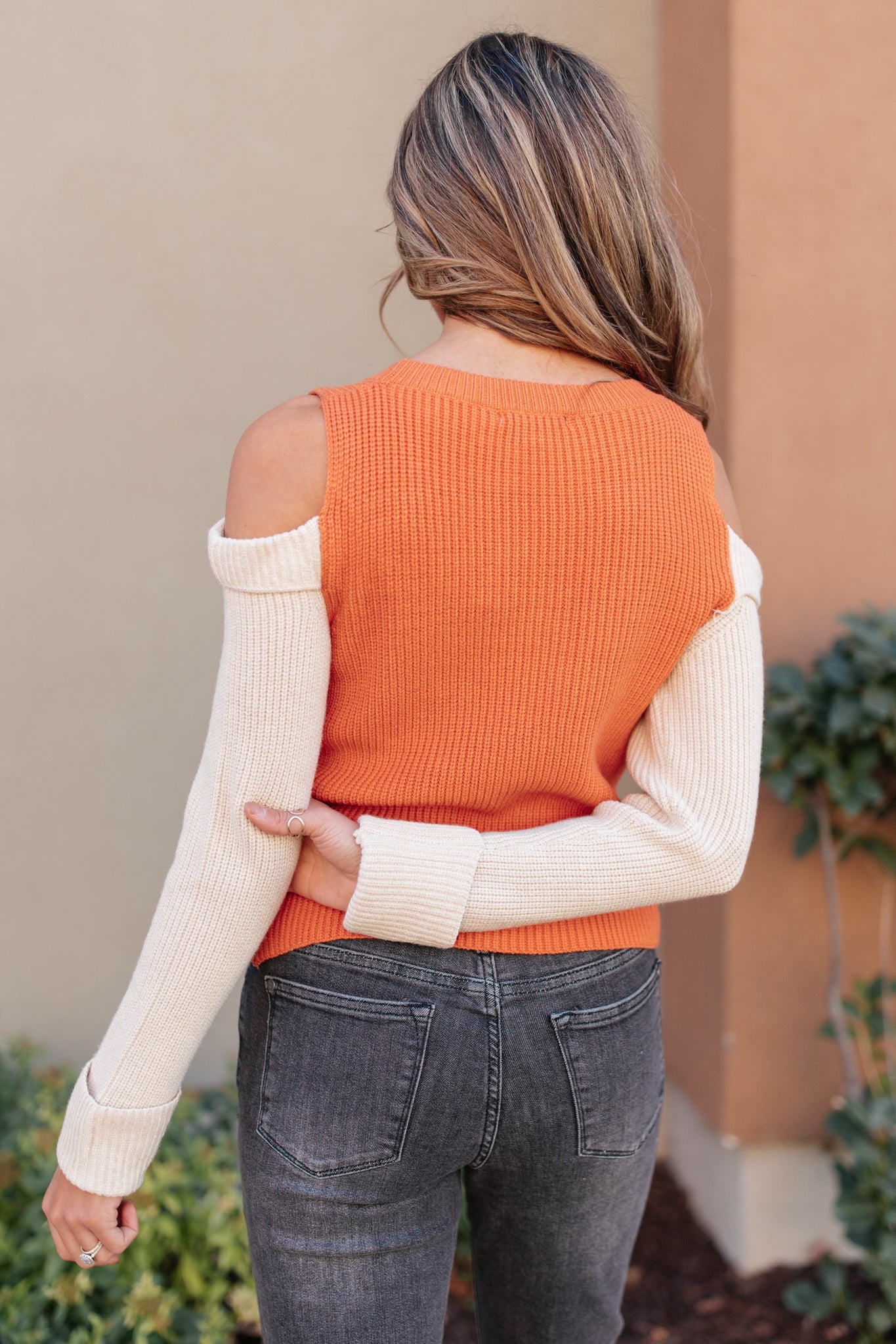 The Ellie Drop Shoulder Top in Pumpkin